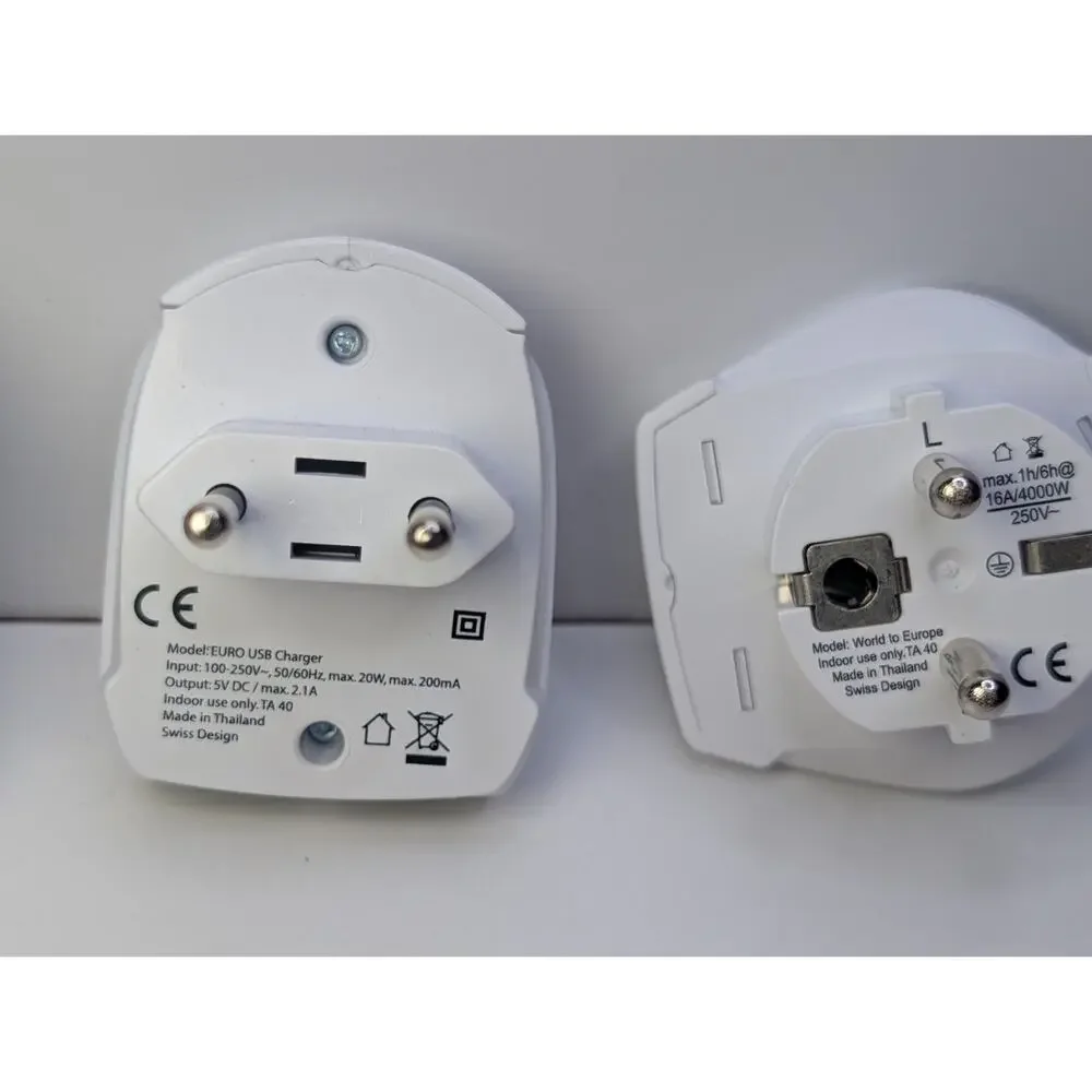 OREI M8+ World Travel Adapter PRO Universal Plug Adapter USB EU Set Untested